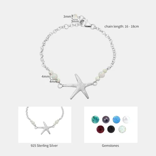 Miniatura 13 de Pulseras de plata de ley 925 con piedras preciosas para mujer, pulsera de piedra natal, pulseras minimalistas para mujer, pulsera de plata de ley