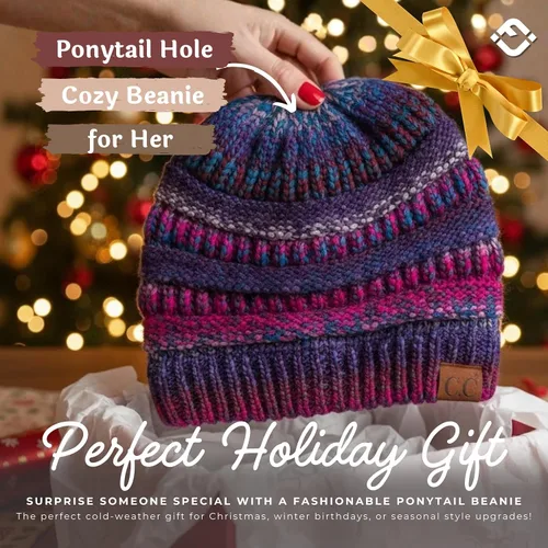 Miniatura 217 de Funky Junque - Gorro para mujer con ranura para cola de caballo