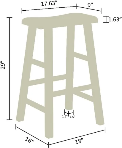 Miniatura 3 de eHemco Taburetes de madera maciza, 29 pulgadas, roble oscuro, juego de 3 Heavy Duty, encimera de cocina