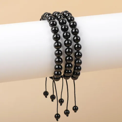 Miniatura 75 de AD Beads Pulseras de piedras preciosas unisex de 0.315 pulgadas (0.315 in), macramé curativo ajustable de 7 a 9 pulgadas Usa esta pulsera