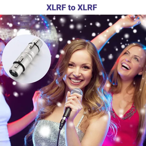 Miniatura 7 de Paquete de 2 adaptadores XLR hembra a hembra de 3 pines para micrófono cambiador de género XLR