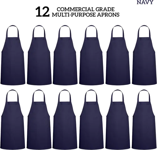 Miniatura 3 de GREEN LIFESTYLE Paquete de 12 delantales profesionales de chef – Delantales para asar para hombres, delantal de cocina impermeable para barbacoa