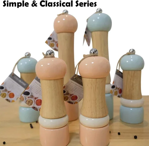 Miniatura 7 de Juego de molinillo manual de sal y pimienta, juego de molinillo de sal y pimienta de madera, juego de salero y pimentero, juego de regalo, grosor
