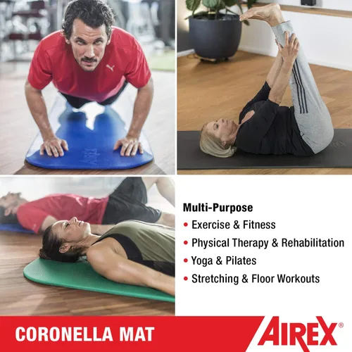 Miniatura 3 de AIREX Tapete oficial de Coronella – Esterilla de entrenamiento en casa para rehabilitación, entrenamiento de fuerza, aeróbicos, fitness acuático