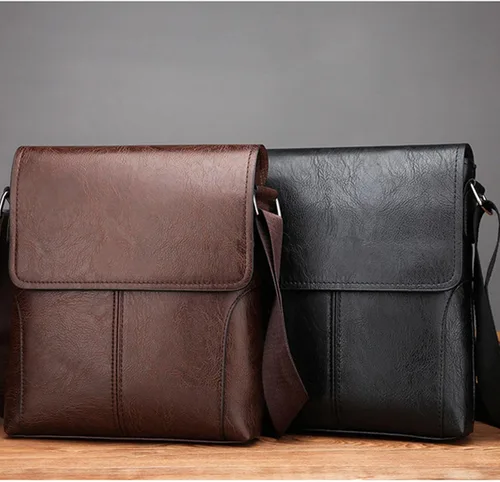 Miniatura 3 de Bolso de hombro pequeño, bolso cruzado para hombre, bolso vintage de piel sintética para oficina, bolsa de negocios para hombres, bolso