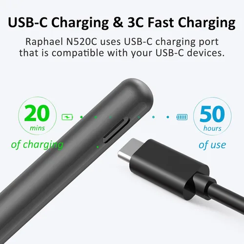 Miniatura 5 de RENAISSER Raphael N520C - Bolígrafo de superficie MPP 2.0 Stylus for Surface Pro/Go/Book/Studio, 4096 Pressure, Tilt Sensitivity, Ultra-light