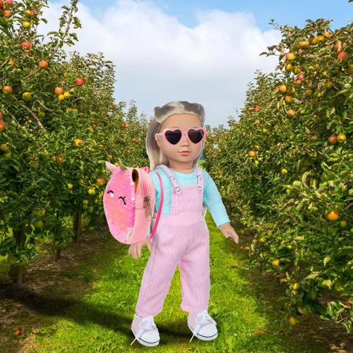 Miniatura 3 de Ebuddy Ropa y accesorios para muñecas: 8 juegos con zapatos, mochila, gafas, cámara, almohadilla para muñecas de 18 pulgadas