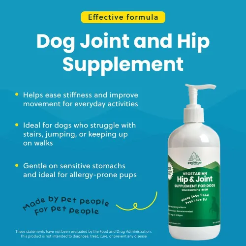 Miniatura 4 de Paramount Pet Health Glucosamina líquida a base de plantas para perros, 1600 mg de apoyo articular condroitina, MSM y Omega 3-6-9, suplemento