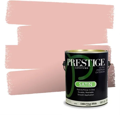 Miniatura 638 de Prestige Paints Pintura exterior e imprimación en uno, 1 galón, plano, coincidencia comparable de Valspar* Amber Rose*