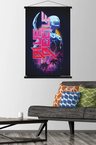 Miniatura 2 de Trends International DC Comics Movie Blue Beetle - Póster de pared con marco magnético Imprimir y Negro Hangerworld Bundle