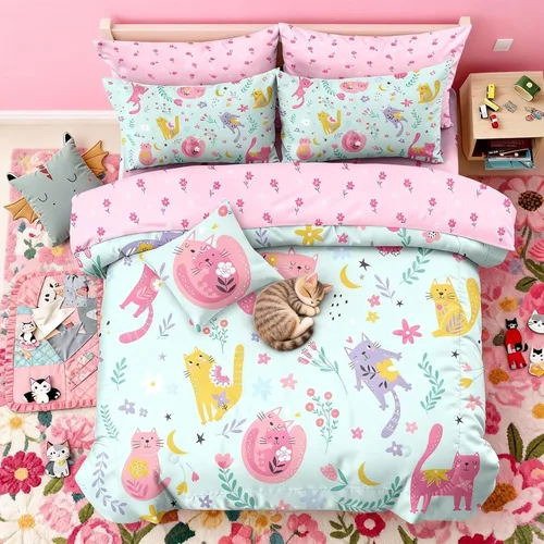 Miniatura 20 de Bodhi Ropa de cama para niños: juego de edredón deportivo de baloncesto para niños, tamaño matrimonial con fundas de almohada 4003