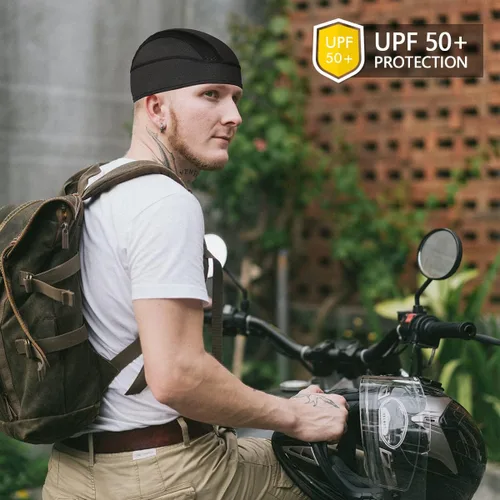 Miniatura 10 de Gorro con forro para casco de calavera, malla de enfriamiento para hombres y mujeres, se adapta debajo de los cascos