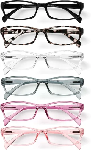 Miniatura 8 de Gaoye 2.25 Gafas de lectura para mujer, 6 unidades, anteojos de moda para mujer con bisagra de resorte, gafas de lectura de luz azul * Mezcla