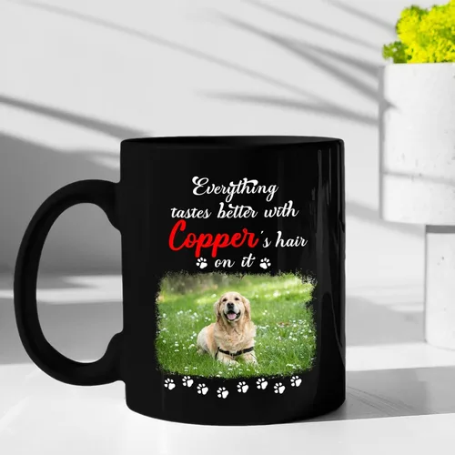 Miniatura 4 de Tazas de café personalizadas, regalo para cumpleaños de amantes de los perros, taza de cerámica de 11 onzas y 15 onzas, taza de café negra