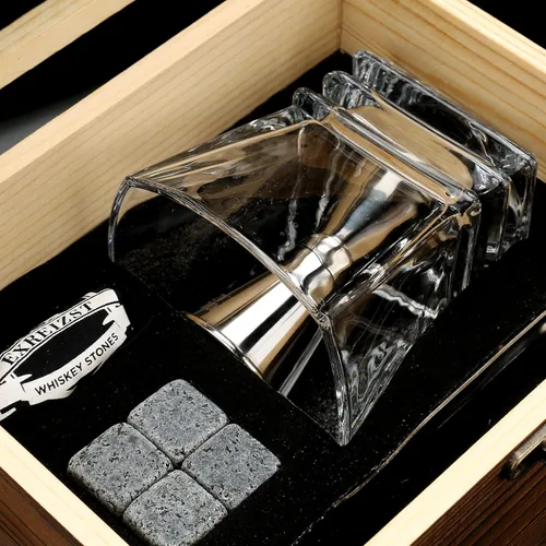 Miniatura 2 de EXREIZST Juego de Regalo de Piedras de Whisky - Regalos de Whisky para Hombres, Rocas de Whisky de Granito Refrigerantes, Juego de Caja de Regalo