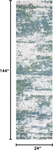 Miniatura 2 de SAFAVIEH Berber Shag Collection - Alfombra de pasillo, 2 x 12 pies, verde y beige, no desprende pelusa y fácil de limpiar, ideal para pasillo