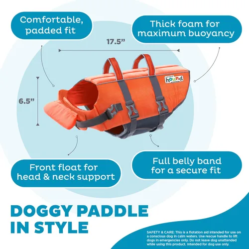 Miniatura 4 de Chaleco salvavidas para perro Outward Hound Granby Splash, chaleco salvavidas para perro de alta flotabilidad para natación, navegación y seguridad