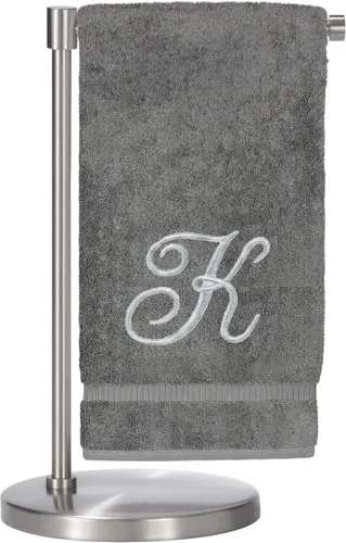 Miniatura 97 de Script R - Toalla de baño con monograma, regalo personalizado, 27 x 54 pulgadas, juego de 1 toalla bordada con texto dorado, 100% algodón turco