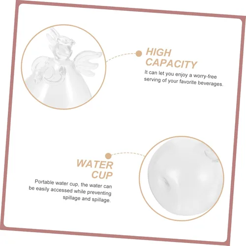 Miniatura 2 de Vaso de cristal de jugo de ángel Botella de agua de vidrio Contenedor de agua transparente Vaso para beber Taza de leche decorativa Taza de agua