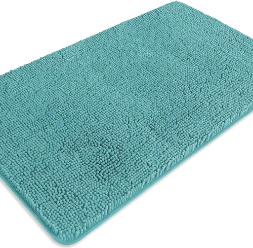Miniatura 513 de Alfombra de baño pequeña de 12 x 18 pulgadas, lavable y absorbente, antideslizante, alfombra de baño de felpilla gruesa y suave para baño, ducha