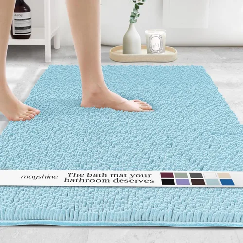 Miniatura 59 de MAYSHINE Alfombra de Baño de Chenilla Afelpada Extra Suave, Súper Absorbente, Alfombra de Baño Antideslizante Microfibra Esponjosa