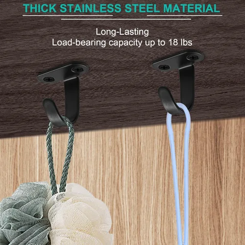 Miniatura 4 de 12 ganchos de techo de acero inoxidable para colocar debajo del estante para toallas, ganchos resistentes para cocina, armario, armario, baño
