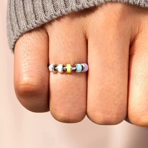 Miniatura 3 de STORYJEWELLERY Regalos de Navidad para hija, anillo antiestrés, anillos de ansiedad para mujeres, anillos giratorios para el estrés, anillo Macarons