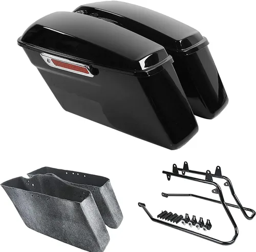 Miniatura 56 de Kit de soporte de conversión para alforjas extendidas de 4" TCMT, compatible con Harley Heritage Softail Fatboy FLSTF Breakout 1984-2017, negro