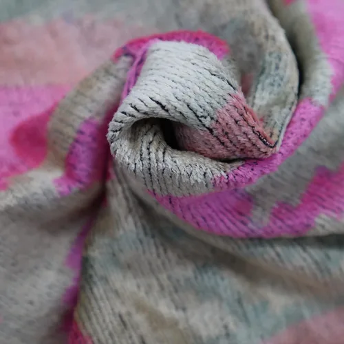 Miniatura 2 de Almohada decorativa hecha a mano con relleno de plumón, alta calidad, rosa y beige, funda de cojín de seda de terciopelo suave para sala de estar