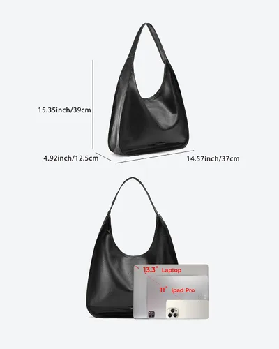 Miniatura 8 de NEWBELLA Bolso Hobo para mujer - Bolso de hombro y bandolera de cuero sintético, bolso de mano espacioso para el trabajo y uso diario
