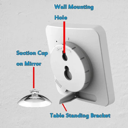 Miniatura 5 de Reloj de pared y temporizador de baño impermeable, temporizador digital resistente al agua para colgar en la ducha, pantalla grande, temporizador