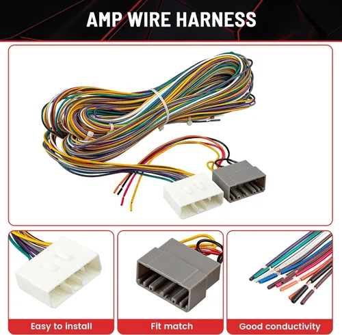 Miniatura 4 de RED WOLF Arnés de cableado de derivación de amplificador de fábrica para Dodge Ram 2002-2004 OEM AMP, conector de enchufe de cable de alambre