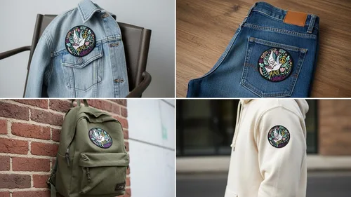 Miniatura 2 de PatchClub Parche colorido Peace Love Patch – Plancha/Coser – Bonito aplique para chaquetas, jeans, ropa, mochilas, bolsas de mano, colcha