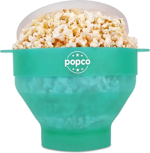 POPCO pochoclera de microondas de silicona con manijas, palomitero de silicona, cuenco plegable sin BPA y apto para lavavajillas - 15 colores