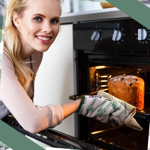 Miniatura 4 de Bencailor Juego de 6 toallas de cocina suculentas, soportes para ollas y guantes de horno de algodón suave, resistentes al calor, guantes de horno