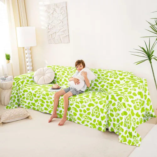 Miniatura 4 de Erosebridal Funda protectora para sofá, diseño de vaca lechera, diseño de vaca verde manzana, funda acolchada para sofá de animales occidentales