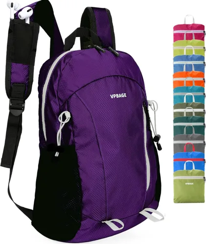 Miniatura 11 de VPBAGE Mochila de Senderismo Resistente al Agua de 15L, Mochila Pequeña de Viaje al Aire Libre, Mochila Ligera de Día con Bucles para Herramientas