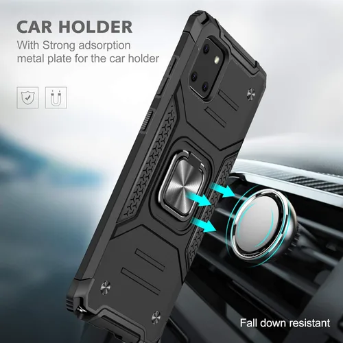 Miniatura 3 de Asuwish Funda para teléfono Samsung Galaxy Note 10 Lite con protector de pantalla de vidrio templado y soporte de anillo delgado híbrido protector