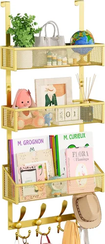 Miniatura 10 de Kaiferty Organizador de ganchos para colgar sobre la puerta, perchero para colgar sobre la puerta, toallero, organizador de almacenamiento