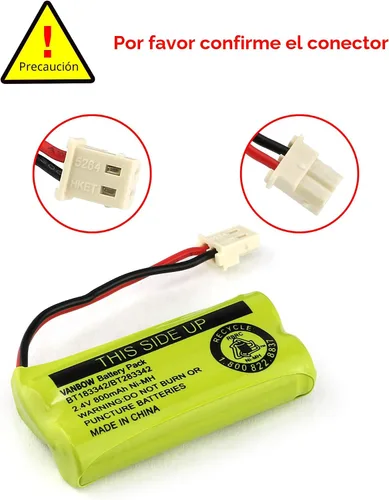 Miniatura 4 de BT183342/BT283342 2.4V 800mAh Batería Ni-MH Compatible con Baterías de Teléfono Inalámbrico AT&T VTech BT166342/BT266342 BT162342/BT262342 CS6709