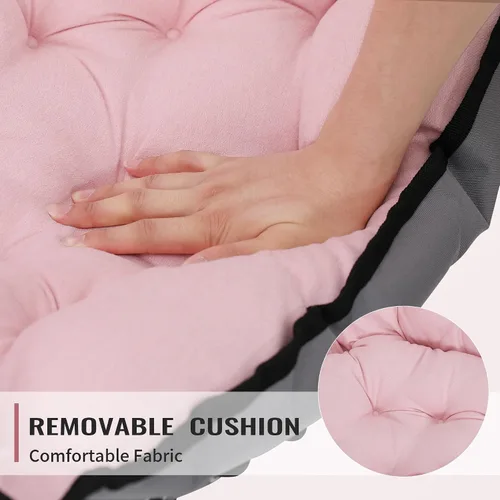 Miniatura 5 de KROFEM Silla plegable con platillo para sala de estar, acogedora silla circular redonda, ideal para dormitorio, espacios pequeños, salón