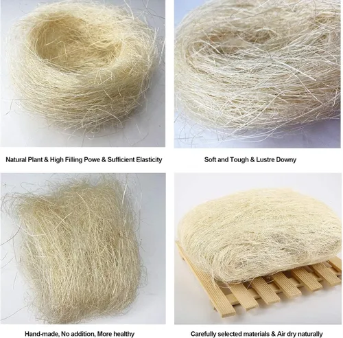 Miniatura 4 de kathson Materiales de anidación de pájaros, fibra de coco, material de cama cálido y transpirable, seda de lino para pájaros pequeños animales