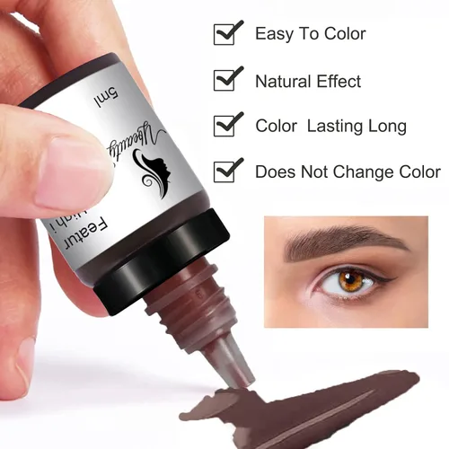 Miniatura 5 de Kit permanente de lápiz de tatuaje de maquillaje de cejas para máquina de tatuaje delineador de ojos de cejas con 15 agujas de cartucho Microblading