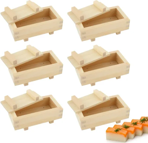 Miniatura 9 de JapanBargain, Molde rectangular de madera para hacer sushi Oshizushi, molde para arroz, 7 x 4 pulgadas, 1 paquete