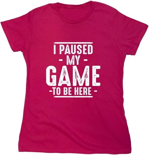 Miniatura 24 de Camiseta divertida con texto en inglés "I Paused My Game to Be Here" para hombre