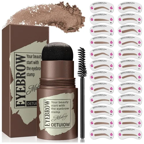 Miniatura 4 de Kit de sellos y plantillas para cejas, kit de plantillas y sellos para cejas a prueba de manchas, de larga duración e impermeable, kit de 24 cejas