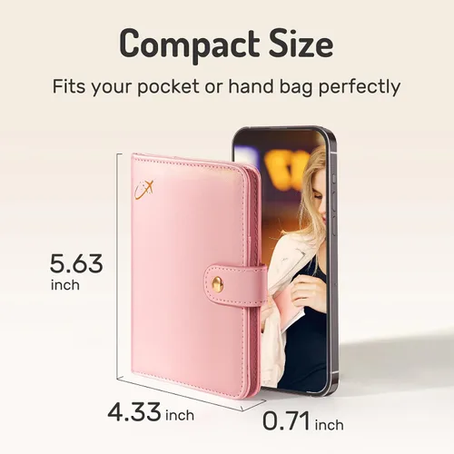 Miniatura 4 de Forvencer Funda para pasaporte con cierre de cremallera seguro, cartera de pasaporte premium para viajes, bonita funda de tarjeta de bloqueo RFID