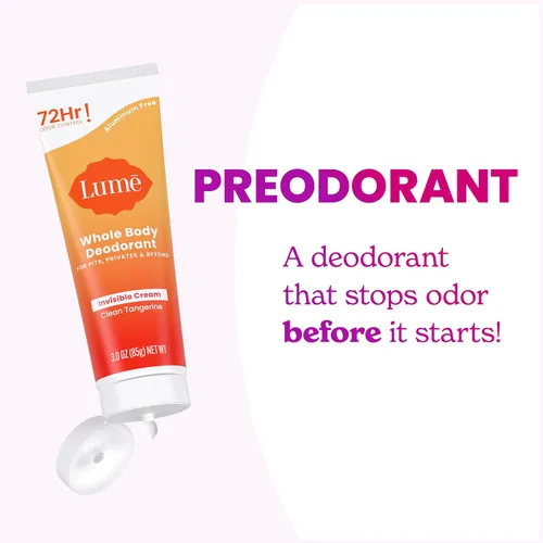 Miniatura 6 de Lume Desodorante para todo el cuerpo, tubo de crema invisible, control de olores de 72 horas, sin aluminio, sin bicarbonato de sodio, seguro