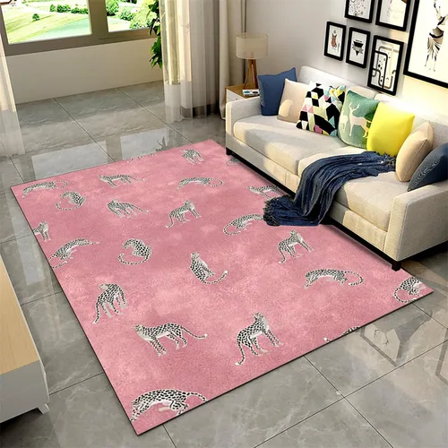 Miniatura 17 de Alfombra de área con estampado de leopardo, 3 x 5 pies, alfombra con estampado de guepardo africano majestuoso y vida silvestre, alfombra de pelo 15