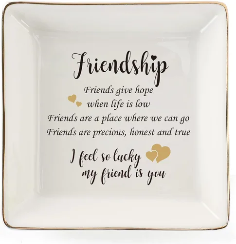 Miniatura 2 de HOME SMILE - Bandeja de cerámica para anillos para mamá, hermana, amigas